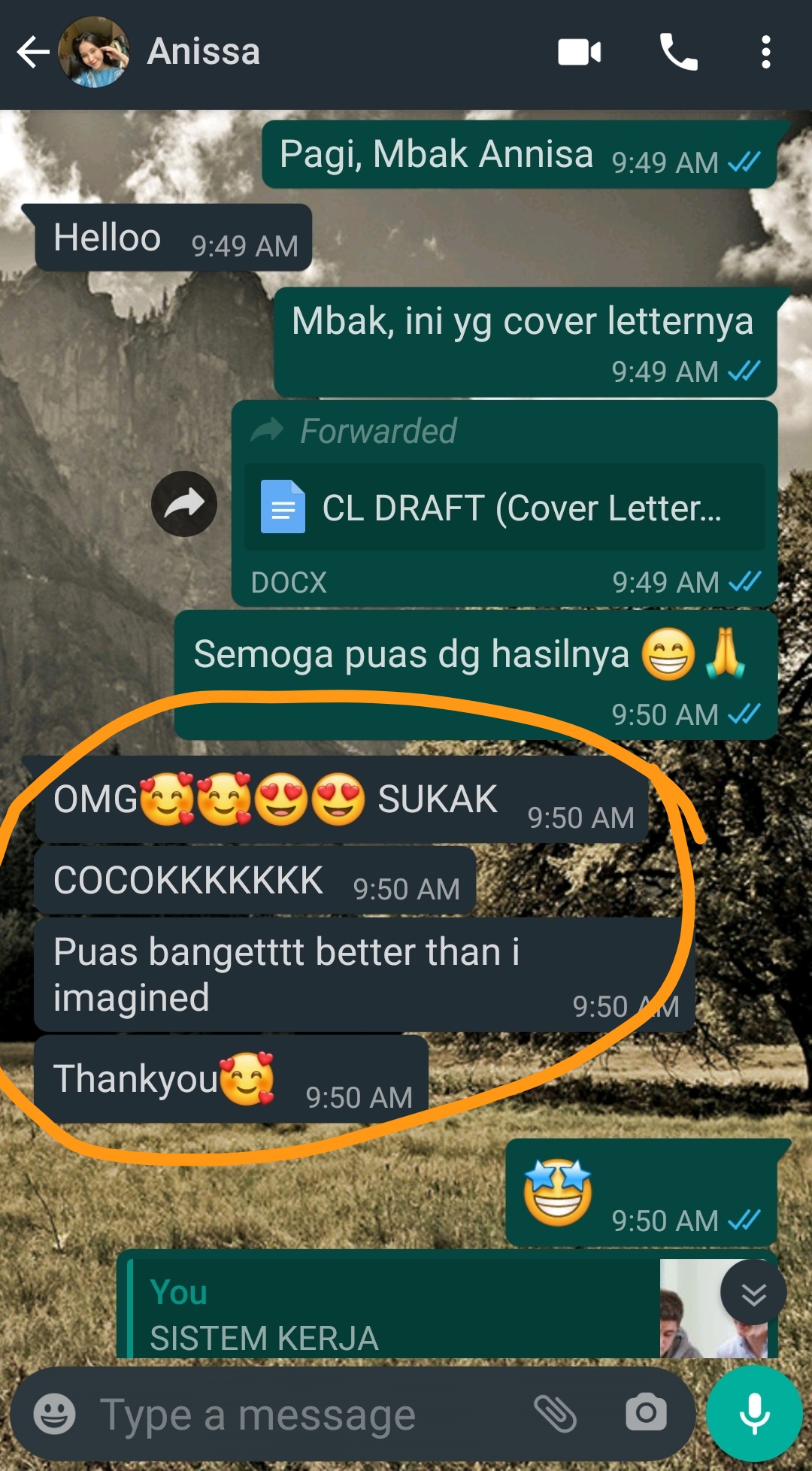 Testimoni Jasa Cover Letter 1