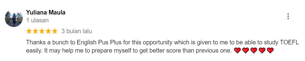 Testimoni Kursus TOEFL 3