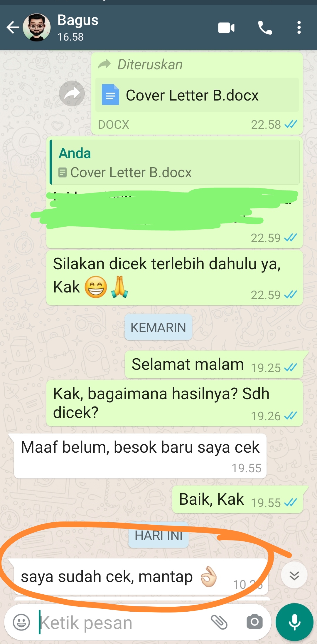 Testimoni Jasa Cover Letter 5