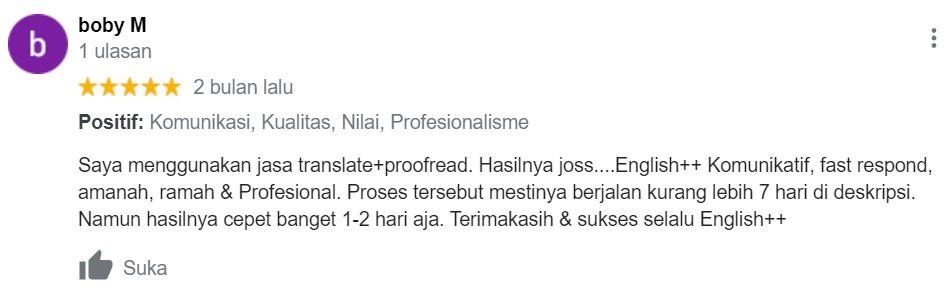 Testimoni ENGLISH++ 79