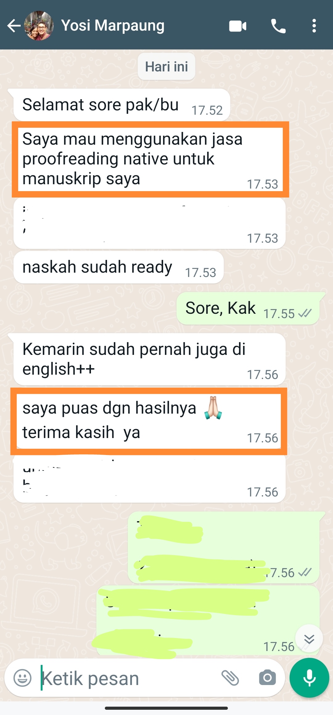 Testimoni Jasa Proofread Native 6