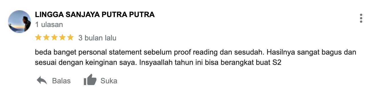 Testimoni Jasa Proofread Dokumen Beasiswa 2